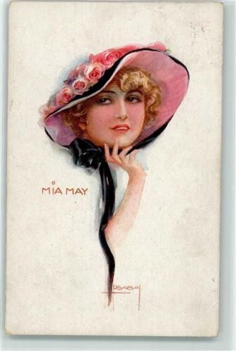Mia May Hutmode Erkal Serie 335-3 AK Usabal, L. 1919 Gebrauchsspuren