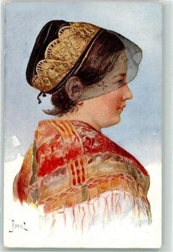 Tracht Mühlenbachtälerin Verlag Elchlepp AK Issel 1914 Künstlerkarte