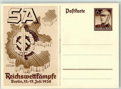Reichswettkämpfe 1938 sign. Heudtlass SA Sturmhauptführer