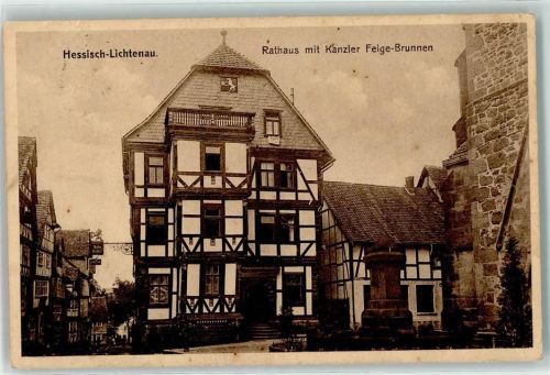 Hessisch Lichtenau Rathaus Fachwerk Kanzler Feige-Brunnen Gasthausschild