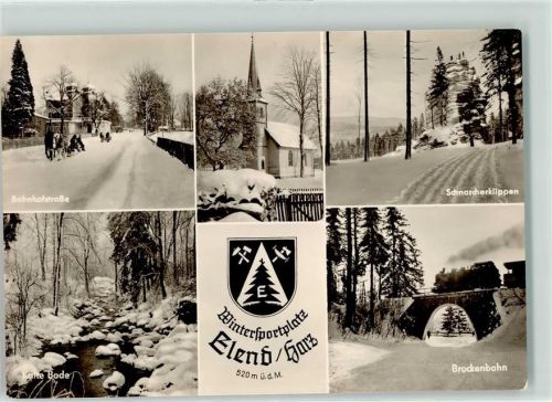 Elend Bahnhofstraße Schnarcherklippen Kalte Bode Brokenbahn Dampflokomotive Brücke Winter