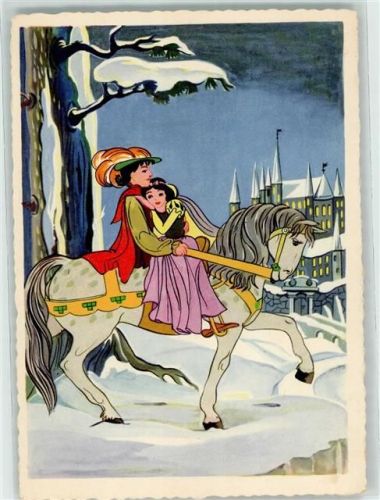 reitet mit dem Prinz zum Schloss AK
