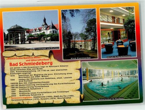 06905 O4603 Bad Schmiedeberg - Trinktempel und Kurhaus Klinik Eisenmoorbad Atrium im Kurmittelhaus Schwimmbad im Kurhaus