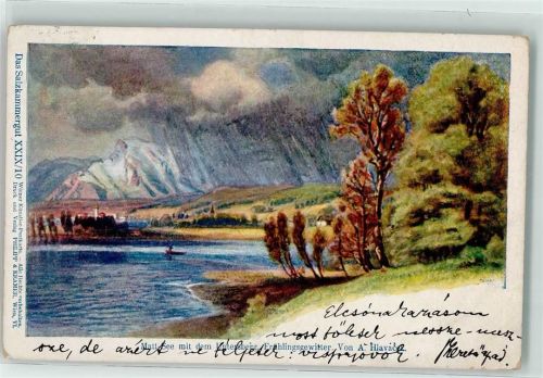 Mattsee XXIX/10 Das Salzkammergut , Matt See sign. Hlavacek Philipp & Kramer 1900 Künstlerkarte
