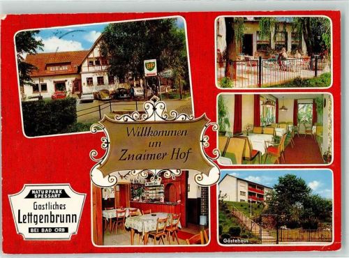 Lettgenbrunn Gasthaus Znaimer Hof Inh. Wilh. Wollinger BP-Wegweiser VW Käfer Gastraum Terrasse Theke Flasche Geweih