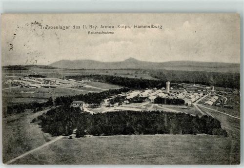 97762 W8783 Lager Hammelburg 1907 - Truppenlager d. II. Bay. Armee-Korps. Ballonaufnahme