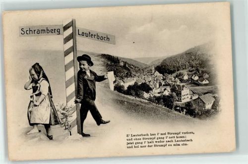 78730 W7233 Lauterbach , Schwarzw - Kindertrachten Vers vom Velorenen Strumpf