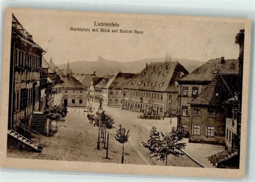 Lichtenfels Marktplatz mit Blick auf Schloss Banz