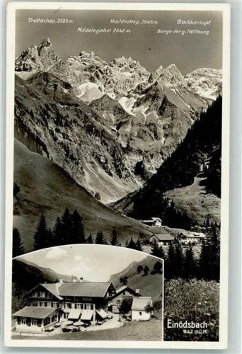 87561 W8980 Einödsbach - Gasthaus-Pension Einödsbach Alpen Trettschspitze Mädelegabel Bockkarkopf
