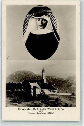Reutberg Portrait Schwester M. Fidelis Weiß Kloster Reutberg Bahnpost Tegernsee-München