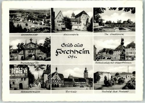 Forchheim Rathaus Kammerermühle Nürnberger Tor Stadtpark Kriegerbrunnen