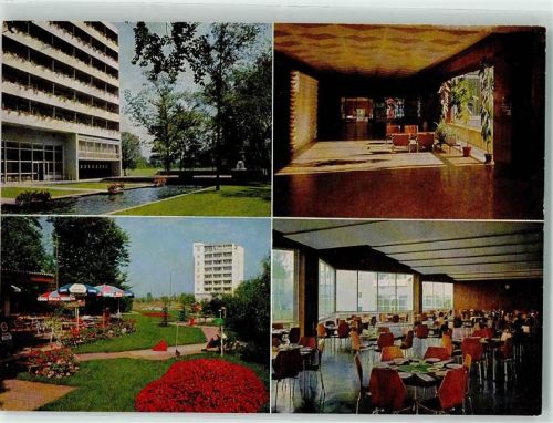 Bad Windsheim LVA Sanatorium Frankenland Speisesaal Garten Hochhaus