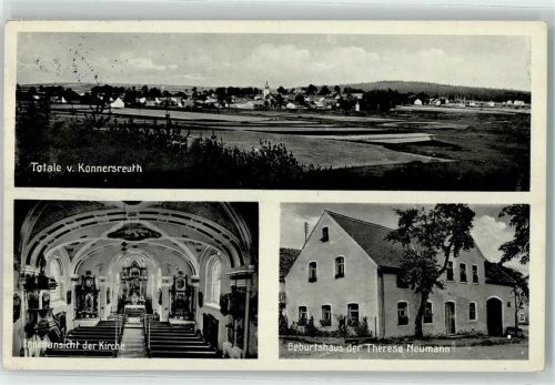 95692 W8591 Konnersreuth , Oberpf Foto AK Innenansicht Kirche Geburtshaus Therese Neumann