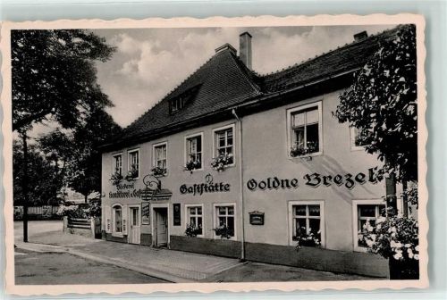 Moritzburg Gasthaus Goldne Brezel Bäckerei Konditorei Emailleschild