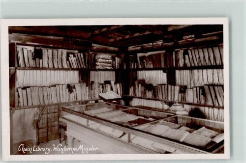 Chain Library , Interieur - Wimborn Minster Bibliothek Foto AK