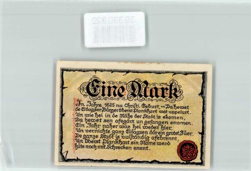 Eldagsen 1921 Notgeld 1 Mark Gutschein der Stadt Eldagsen