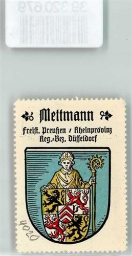 40822 W4020 Mettmann Vignette Wappen Kaffee Hag ca. 1920-1940 Bischof Bischofstab