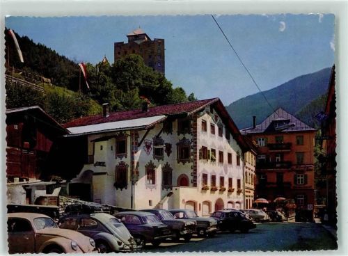 6500 Landeck - Stadtplatz mit Hotel Schwarzer Adler VW Käfer DKW Meisterklasse Auto