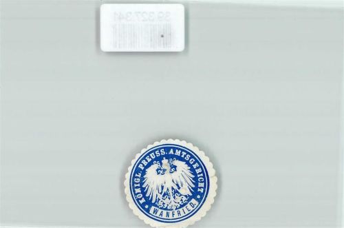37281 W3442 Wanfried Siegelmarke Königl. Preuss. Amtsgericht Wanfried