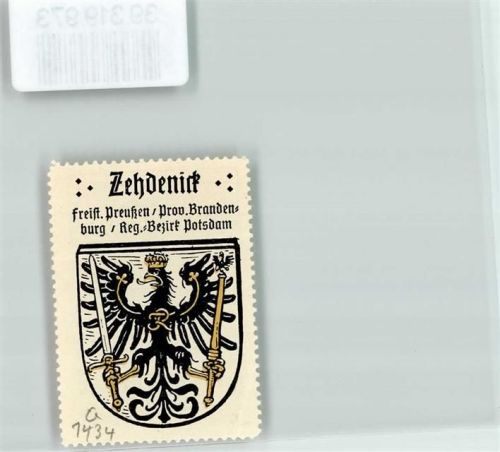 Zehdenick Wappen Schwarzer Adler Schwert Kaffee Hag Nr. 77
