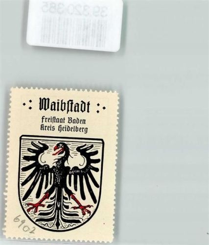 74915 W6923 Waibstadt Vignette Wappen Kaffee Hag Nr. 127 ca. 1920-1940 Schwarzer Adler