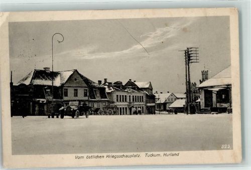 Tuckum Vom östlichen Kriegsschauplatz Auto Winter Schnee Kurland Feldpost Station Nr. 33