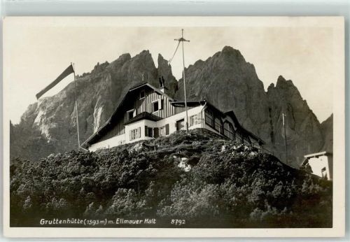 6352 Ellmau - Gruttenhütte mit Ellmauer Halt Hüttenstempel
