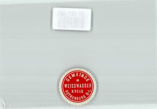 02943 O7580 Weißwasser Siegelmarke Gemeinde Weisswasser Kreis Rothenburg O.-L