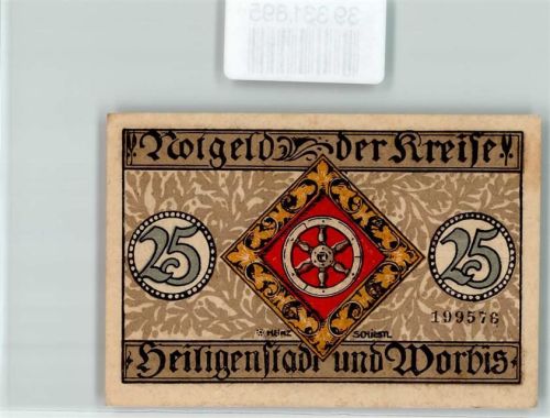 Heilbad Heiligenstadt Notgeld 25 Pfennig Bischof St. Bonifatius