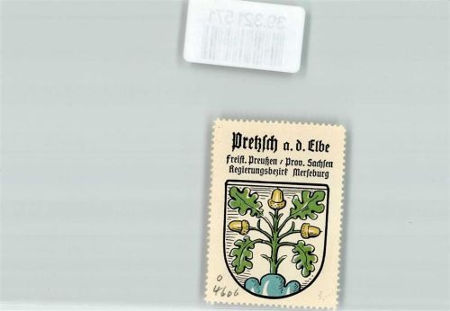 Pretzsch Vignette Wappen Freist. Preußen Prov. Sachsen Regierungsbezirk Merseburg