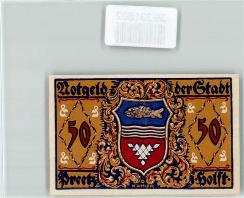 Preetz Notgeld 50 Pfennig Wappen