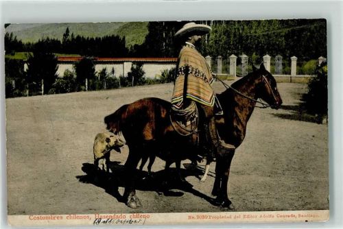 Santiago 1914 Costumbres Chilenos Hasendo Chileno Ort lt. Stempel