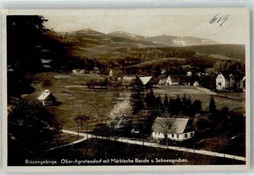 Agnetendorf mit Gasthaus Märkischer Baude u. Schneekoppe