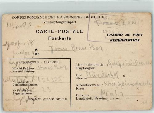 1946 Kriegsgefangenenpost Bez