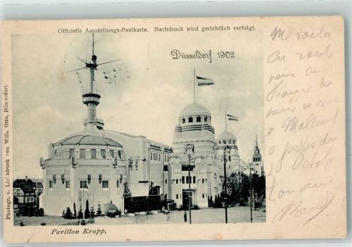 Düsseldorf 1902 Pavillon offizielle Austellungs Karte