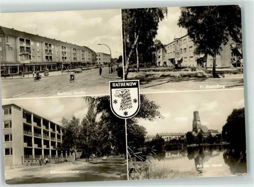 Rathenow Berliner Straße Fridrich Ebert Ring Schwesternheim Wappen Auto Motorrad Fahrrad