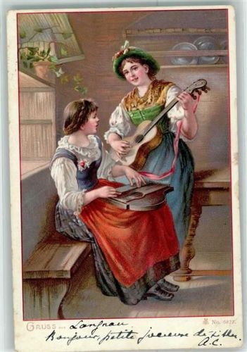 1900 Frauen Gitarre Zitter Tracht Nr.6877