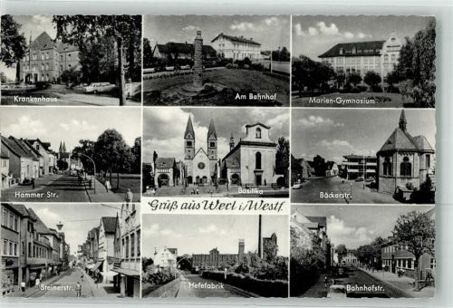 Werl Bahnhof Basilika Hefefabrik Bahnpoststrasse Krankenhaus