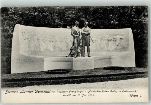 Wien 1905 Strauss Lanner Denkmal Verlag Ledermann Nr.8081