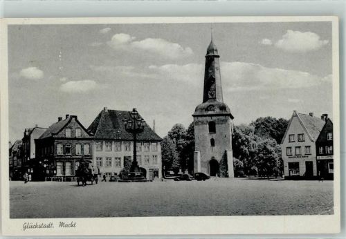 25348 W2208 Glückstadt 1941 Foto AK mit Stadtkirche WK II