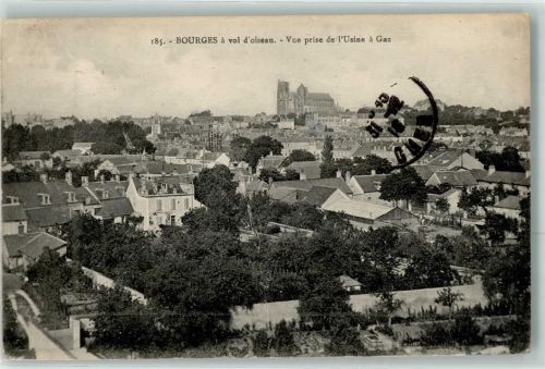 Bourges 1916 vue prise de l`Usine a Gaz