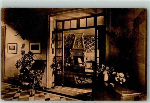 Chantilly Le Salon Manor House Kamin Blumen Stuhl Wandbild Teppich