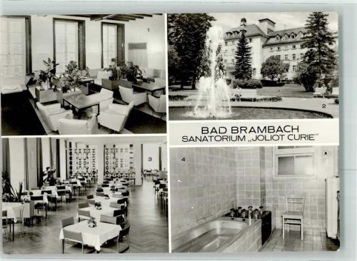 08648 O9932 Bad Brambach - Sanatorium Joliot Curie Vestibül Speisesaal Badekabine