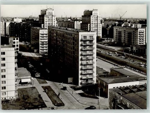 Friedrichshain Hochhäuser am Straußberger Platz aus der Vogelschau