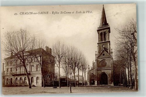 71100 Chalon-sur-Saone - Eglise St. Cosme et Ecole de l`Est