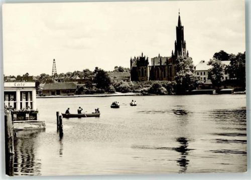 Malchow Malchower See mit Klosterkirche und Cafe