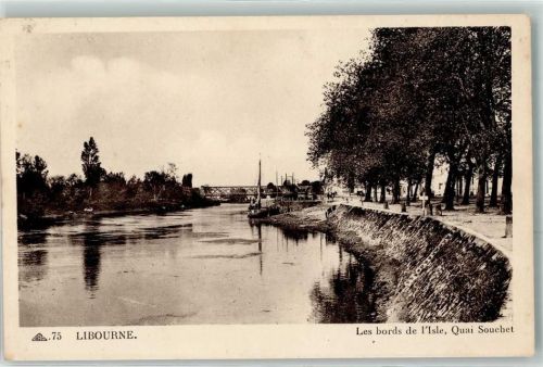 Libourne les bords de l`Isle Quai Souchet