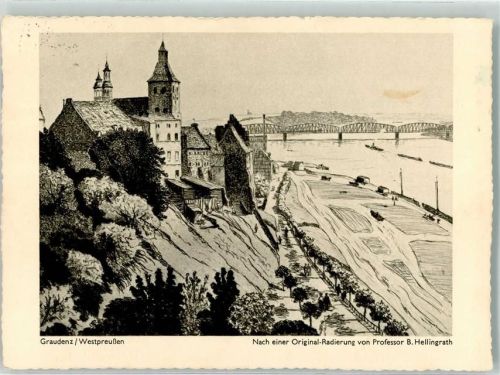 Graudenz nach einer Original Radierung von Prof. B. Hellingrath