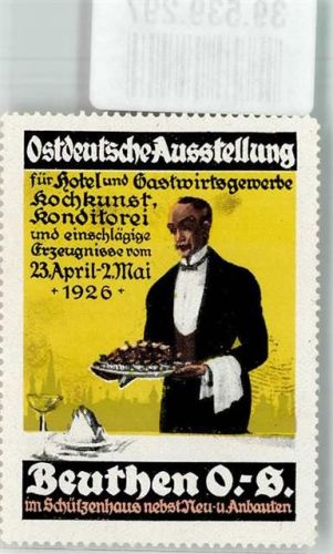 Beuthen O.S. 1926 Ostdeutsche Ausstellung füt Hotel und Gastwirtsgewerbe 1926