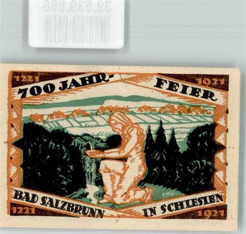 Bad Salzbrunn 1921 Notgeld 50 Pfennig 700 Jahrfeier